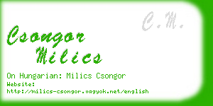 csongor milics business card